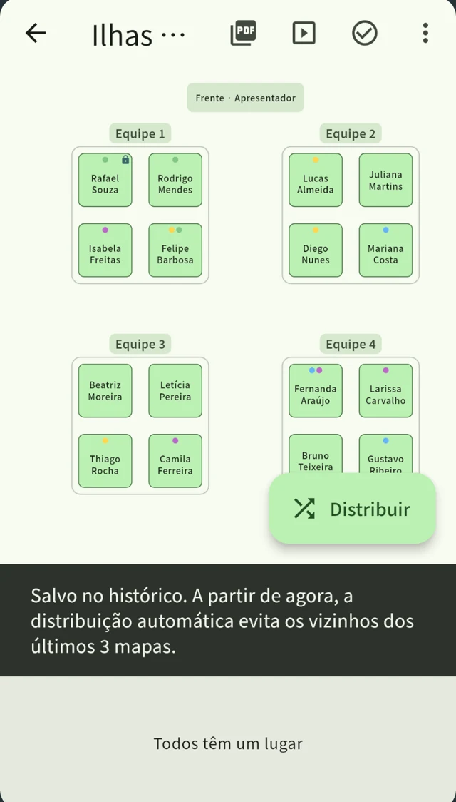 Ao confirmar um mapa, ele fica salvo e o próximo evita esses vizinhos